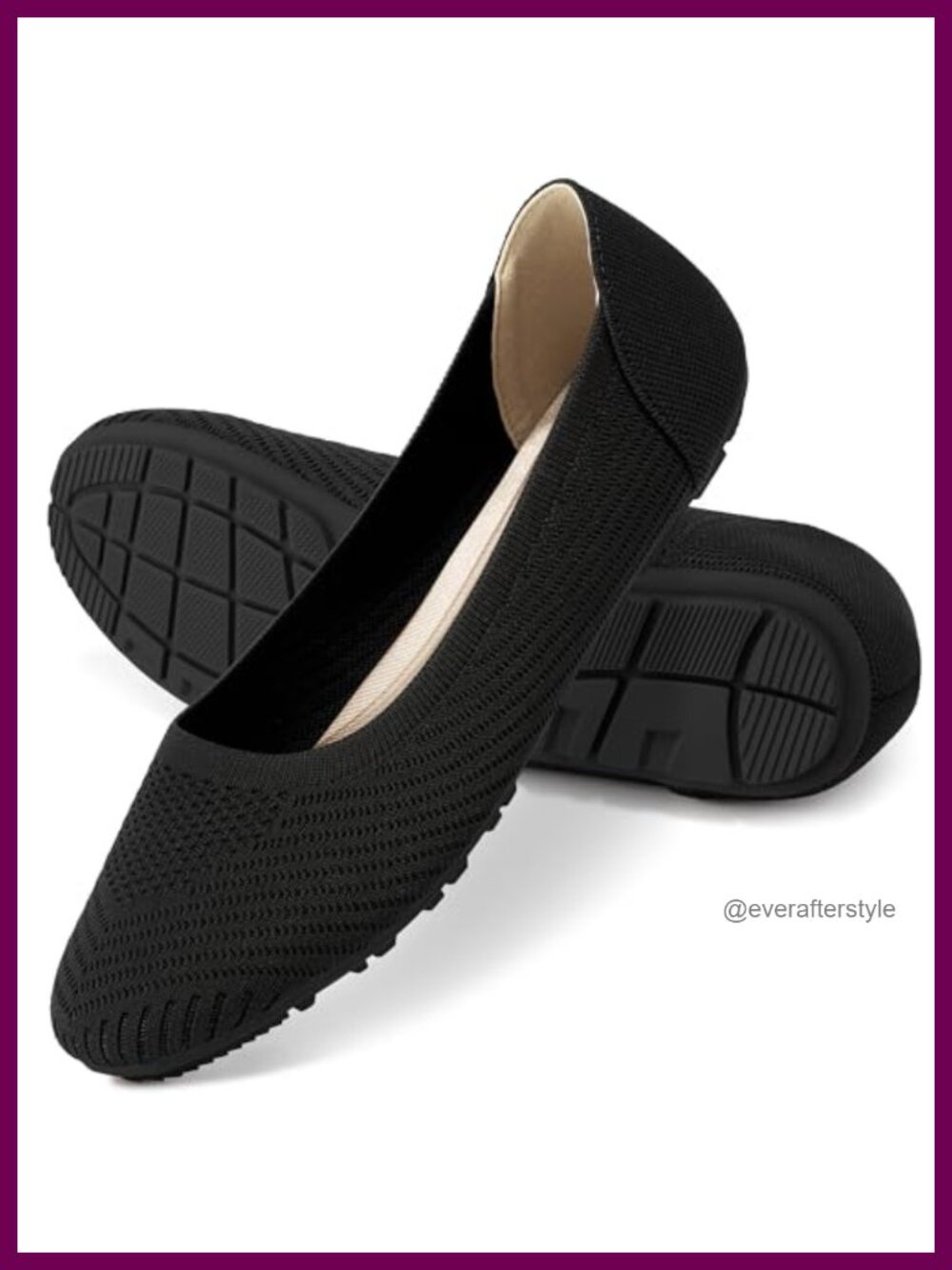 Women's Comfortable Lightweight Anti-Slip Flats Breathable Knit Soft Insole